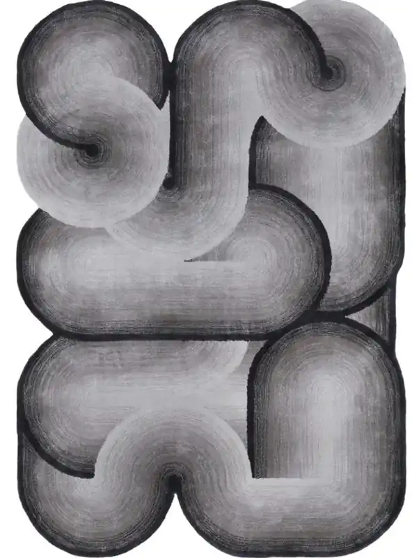 Preis Gesenkt Casa Padrino tappeto di lusso grigio / nero 160 x 230 cm - Tappeto rettangolare più ondulato per soggiorno - Tappeto per camera da letto - Qualità di lusso