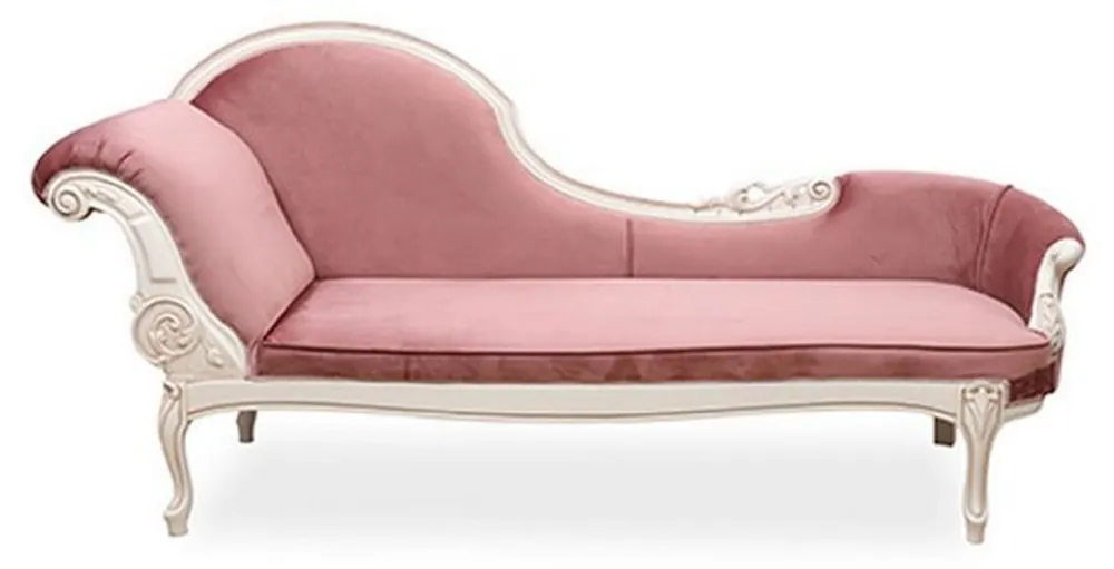 Heißes Angebot Casa Padrino chaise longue barocco di lusso rosa / crema - Magnifica recamier in legno massello - Mobili da soggiorno di lusso in stile barocco - Mobili barocchi - Nobile e magnifico