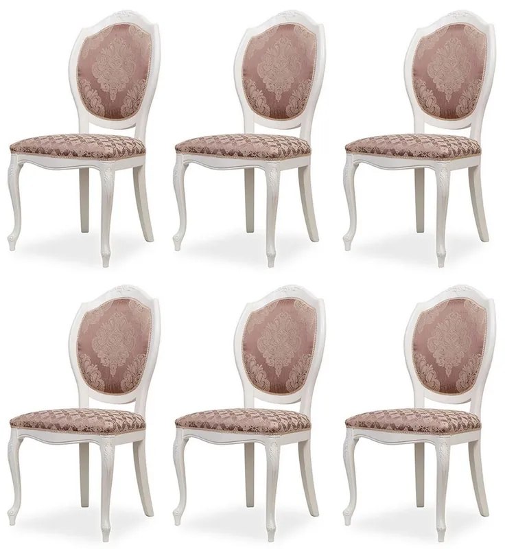 Casa Padrino set di 6 sedie da pranzo barocco di lusso viola / beige / bianco - Sedie da cucina stile barocco - Magnifici mobili per sala da pranzo di lusso in stile barocco - Nobile e magnifico Rabatt