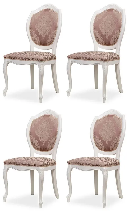 Casa Padrino set di 4 sedie da pranzo barocco di lusso viola / beige / bianco - Sedie da cucina stile barocco - Magnifici mobili per sala da pranzo di lusso in stile barocco - Nobile e magnifico Schnäppchen