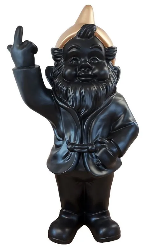 Rabatt Casa Padrino scultura decorativa XXL di lusso gnomo da giardino nero / oro A. 170 cm - Scultura da giardino grande - Figura decorativa da giardino XXL di lusso