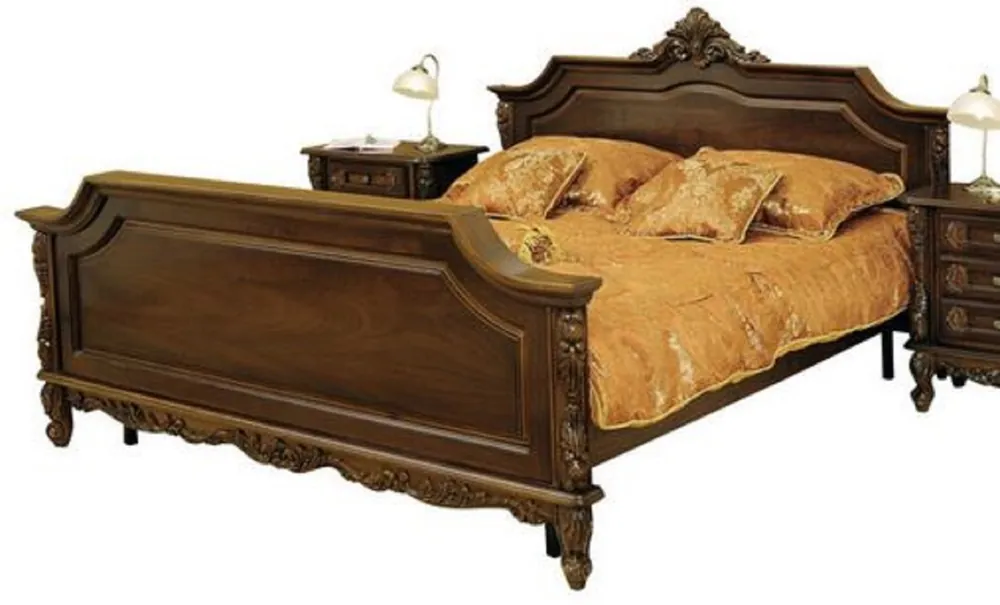 Neue Ware Casa Padrino letto matrimoniale barocco di lusso marrone scuro - Magnifico letto in legno massello - Mobili per camera da letto di lusso stile barocco - Mobili barocco - Nobile e magnifico