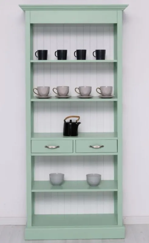 Preisknaller Casa Padrino armadio in stile country verde menta / bianco 91 x 39 x A. 197 cm - Armadio per sala da pranzo in stile country - Mobili in legno massello - Mobile in stile country
