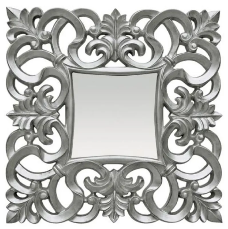 Super-Preis Casa Padrino specchio barocco argento 76 x A. 76 cm - Specchio da parete quadrato in stile barocco - Magnifico specchio da armadio in stile antico - Interni barocchi - Mobili barocchi