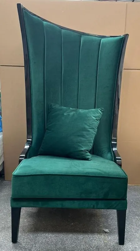 Casa Padrino Poltrona Art Deco di lusso lato destro verde / nero - Poltrona da soggiorno - Poltrona per hotel - Mobili per soggiorno - Mobili per hotel - Mobili Art Deco di lusso Bestseller
