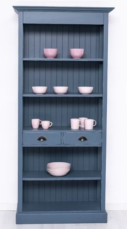 Casa Padrino armadio in stile country shabby chic blu antico 91 x 39 x A. 197 cm - Armadio per sala da pranzo in stile country - Mobili in legno massello - Mobile shabby chic in stile country Sonderangebot