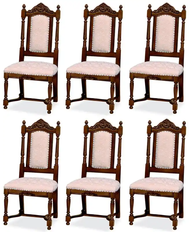 Casa Padrino set di 6 sedie da pranzo barocco di lusso rosa / bianco / marrone scuro - Sedie da cucina stile barocco - Magnifici mobili per sala da pranzo di lusso in stile barocco Knallerangebot