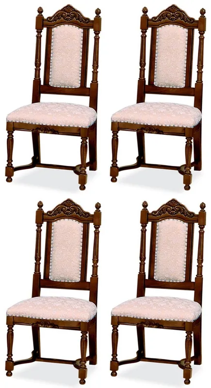 Casa Padrino set di 4 sedie da pranzo barocco di lusso rosa / bianco / marrone scuro - Sedie da cucina stile barocco - Magnifici mobili per sala da pranzo di lusso in stile barocco Begrenztes Angebot