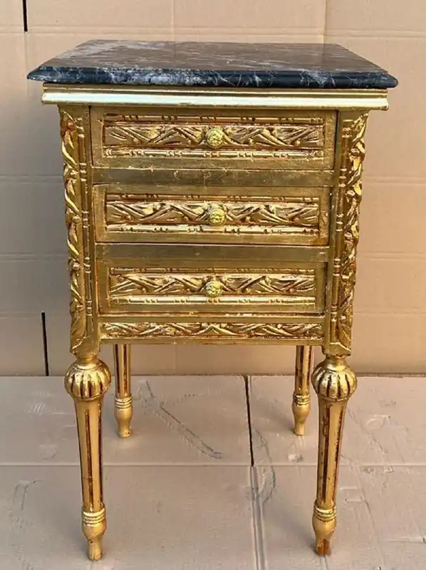 Neu Im Sortiment Casa Padrino comodino barocco oro / nero - Magnifico comò in stile barocco con 3 cassetti e piano in marmo - Mobili barocchi - Mobili per camera da letto in stile barocco