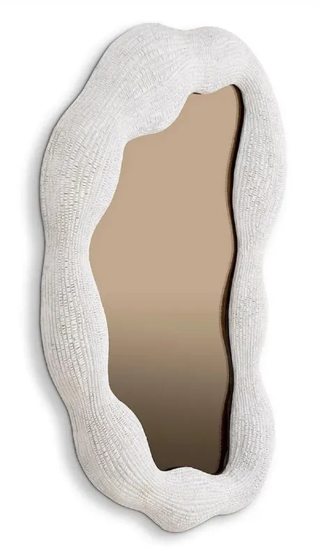 Super-Preis Casa Padrino specchio di lusso bianco / bronzo 61 x 6 x A. 79 cm - Specchio da parete di design ovale - Specchio per guardaroba - Specchio per camera da letto - Qualità di lusso
