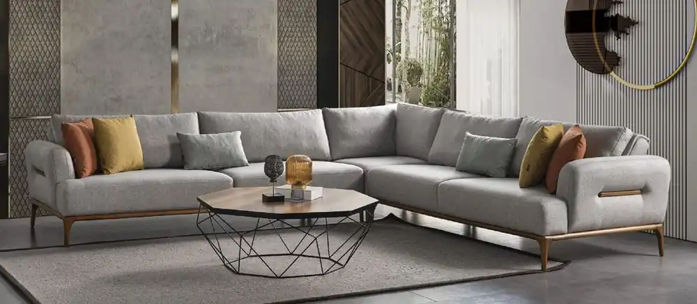 Meistverkauft Casa Padrino divano angolare di lusso con schienali regolabili grigio / marrone 325 x 295 x A. 97 cm - Divano soggiorno con funzione letto - Mobili soggiorno - Mobili di lusso