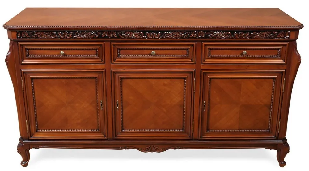 Angebot Casa Padrino credenza barocco di lusso marrone - Magnifico armadio in legno massello con 3 cassetti e 3 ante - Mobili di lusso in stile barocco - Mobili barocchi - Nobile e Magnifico