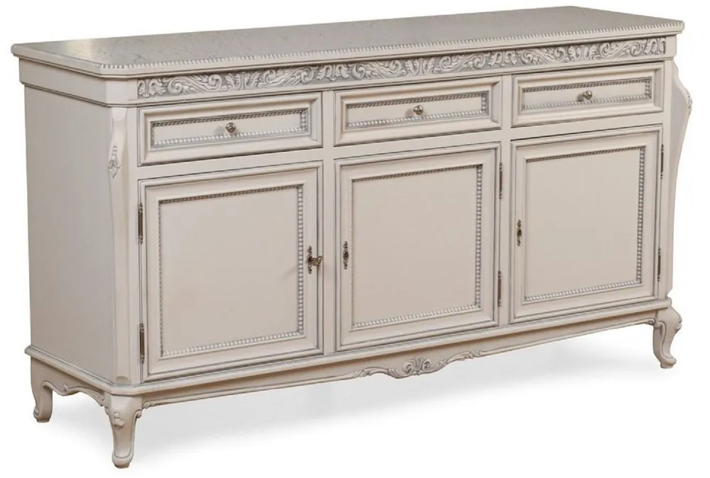Casa Padrino credenza barocco di lusso grigio - Magnifico armadio in legno massello con 3 cassetti e 3 ante - Mobili di lusso in stile barocco - Mobili barocchi - Nobile e Magnifico Knallerangebot
