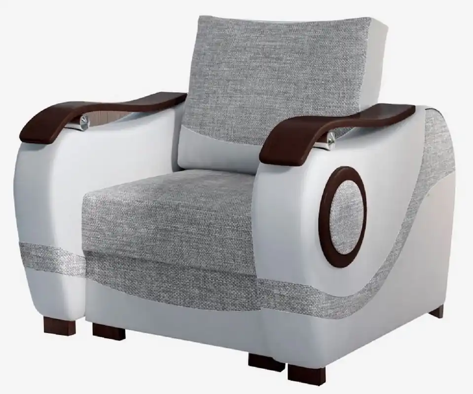 Highlight Casa Padrino poltrona di lusso grigio / grigio chiaro / marrone scuro / argento 88 x 97 x A. 90 cm - Poltrona soggiorno - Mobili soggiorno - Mobili di lusso - Arredi da soggiorno di lusso