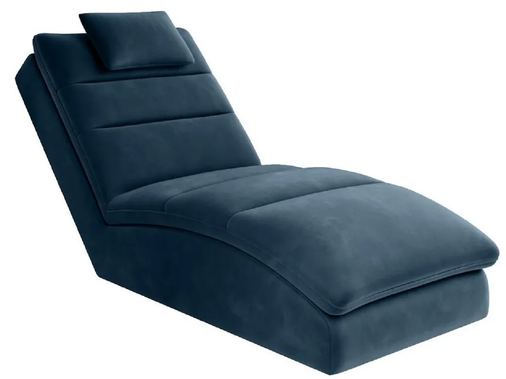 Preisknaller Casa Padrino chaise longue di lusso con cuscino poggiatesta blu 85 x 170 x A. 92 cm - Reclinabile per soggiorno - Recamier - Mobili per soggiorno - Mobili di lusso