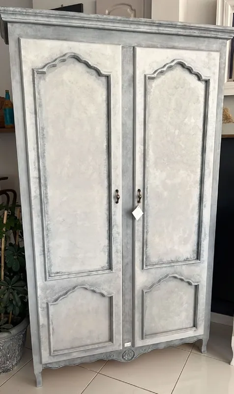 Casa Padrino armadio in stile country grigio 111 x 40 x A. 194 cm - Armadio in legno massello stile country con 2 ante - Mobile in legno massello in stile country Schneller Versand