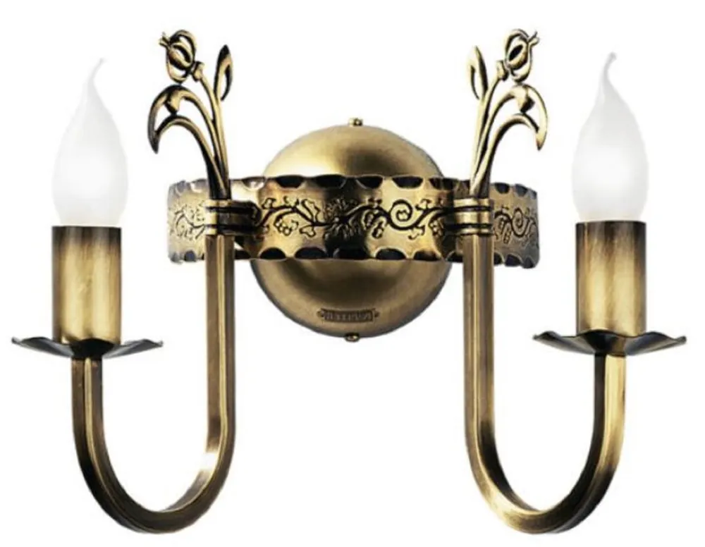 Casa Padrino lampada da parete barocco doppia ottone con patina 28 x 24 x A. 25 cm - Lampada da parete in metallo in stile barocco - Luci barocche - Nobile e magnifico Saisonangebot