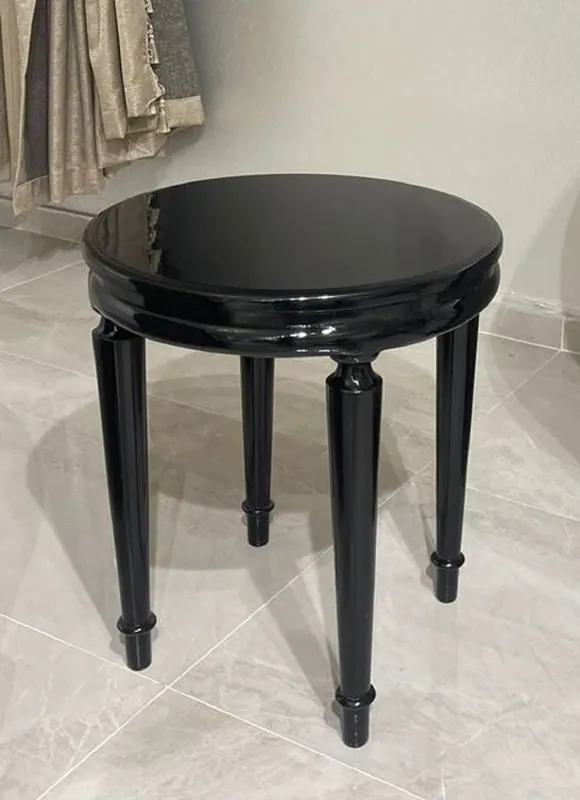 Super-Preis Casa Padrino tavolino barocco di lusso nero - Tavolo rotondo in legno massello in stile barocco - Mobili da soggiorno di lusso in stile barocco - Mobili barocchi - Nobile e Magnifico