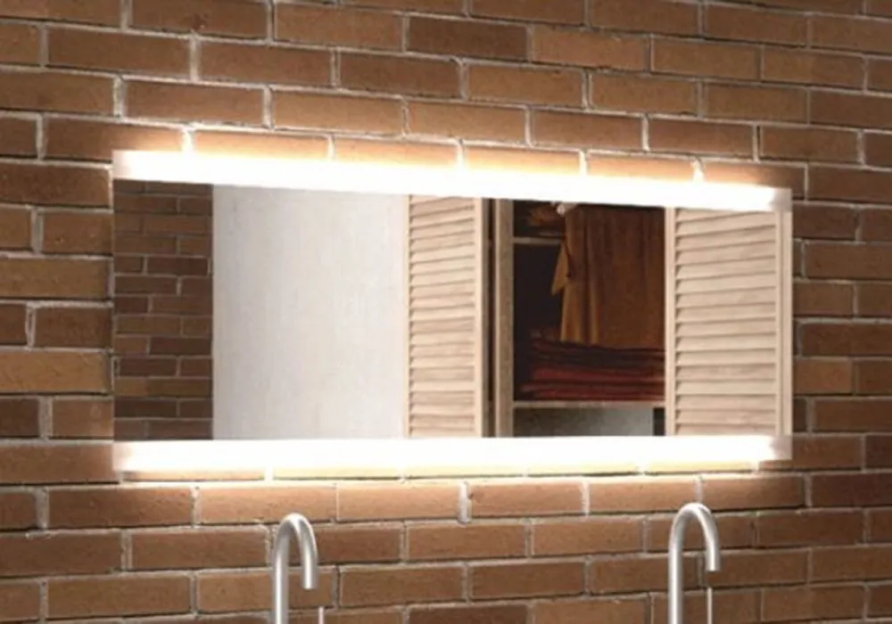 Casa Padrino specchio da bagno di lusso 120 x 4 x A. 50 cm - Specchio da parete con retroilluminazione a LED - Mobili da bagno - Accessori da bagno - Mobili di lusso Neu