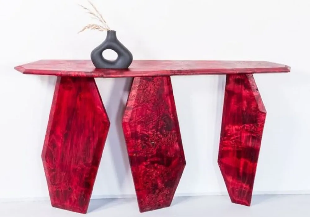 Casa Padrino consolle di lusso rosso 154 x 40 x A. 80 cm - Consolle in legno con venature - Mobili per soggiorno - Mobili per hotel - Mobili di lusso Kracherpreis