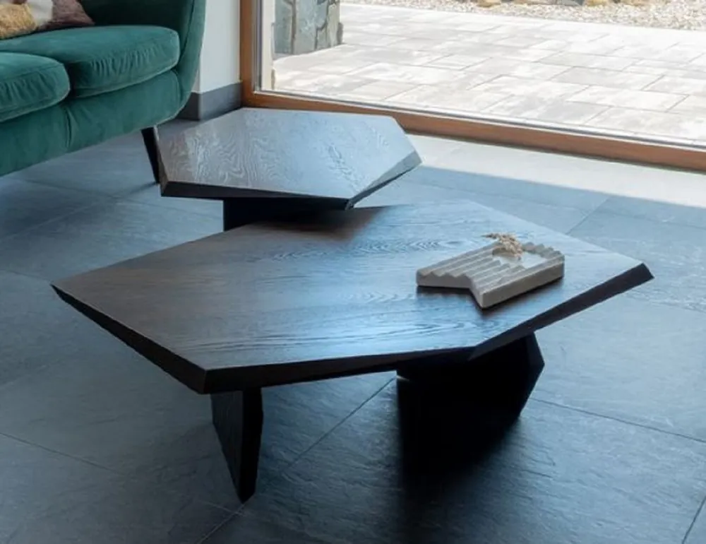 Casa Padrino set di 2 tavolo da soggiorno di lusso in legno massello - Tavolini in legno di rovere marrone scuro - Mobile per soggiorno - Mobili di lusso - Arredamento di lusso Preis Gesenkt