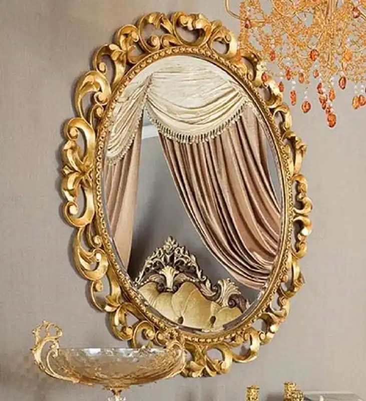 Bestpreis Casa Padrino specchio da parete barocco di lusso oro - Specchio rotondo in stile barocco - Specchio da camera barocco italiano - Qualità di lusso - Fatto in Italia