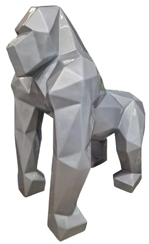 Neue Kollektion Casa Padrino scultura decorativa di design di lusso scimmia gorilla grigio 118 x 78 x A. 128 cm - Scultura decorativa XXL - Figura animale astratta decorativa di lusso XXL