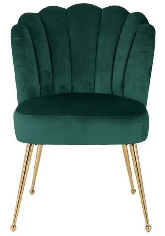 Preisreduziert Casa Padrino sedia da pranzo di lusso in velluto verde / oro 66 x 64 x A. 86 cm - Sedia da cucina con tessuto in velluto - Mobili per sala da pranzo - Mobili da cucina - Mobili di lusso
