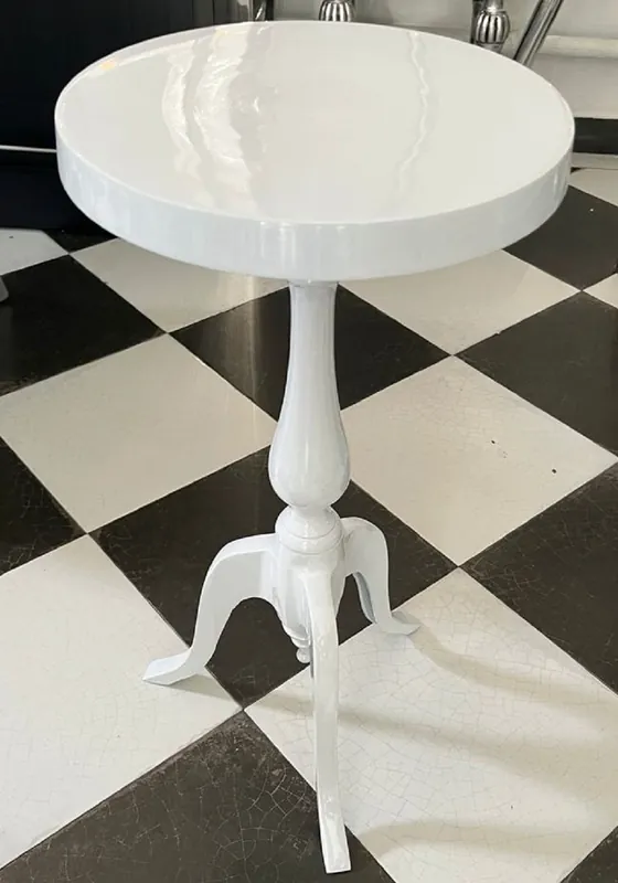 Casa Padrino tavolino di lusso bianco Ø 28 x A. 60 cm - Tavolo rotondo in alluminio - Mobili da soggiorno - Mobili in alluminio - Mobili di lusso Sichere Zahlung