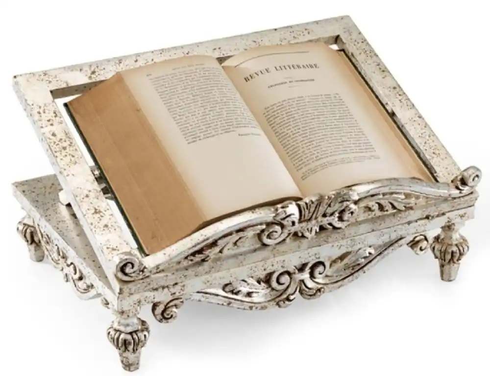 Casa Padrino Fermalibri Barocco di Lusso Bianco Antico - Supporto Libro in Legno Massello Lavorato a Mano in Stile Barocco - Accessori Decorativi Barocchi - Qualità di Lusso - Fatto in Italia Sichere Zahlung