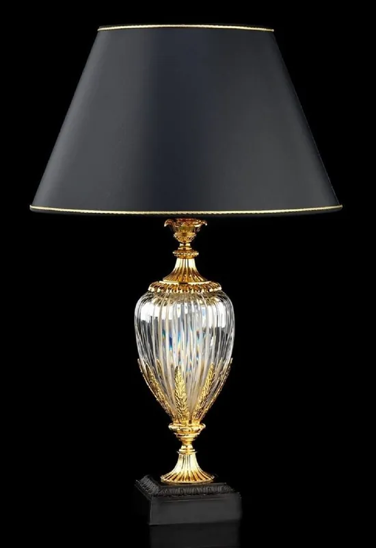 Neue Ware Casa Padrino lampada da tavolo barocco di lusso in cristallo oro / nero Ø 40 x A. 63 cm - Magnifica lampada da tavolo in stile barocco - Qualità di lusso - Fatto in Italia