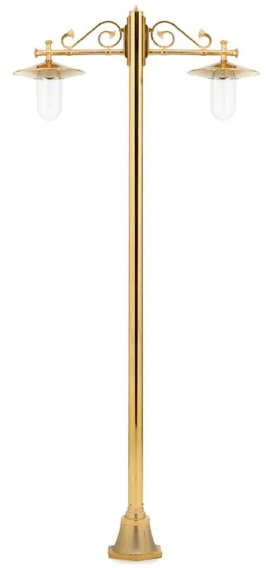 Casa Padrino lanterna da giardino Art Nouveau di lusso oro 103 x 30 x A. 220 cm - Lampada da terra da giardino in alluminio - Illuminazione esterna nostalgica - Qualità di lusso - Fatto in Italia Neue Ware