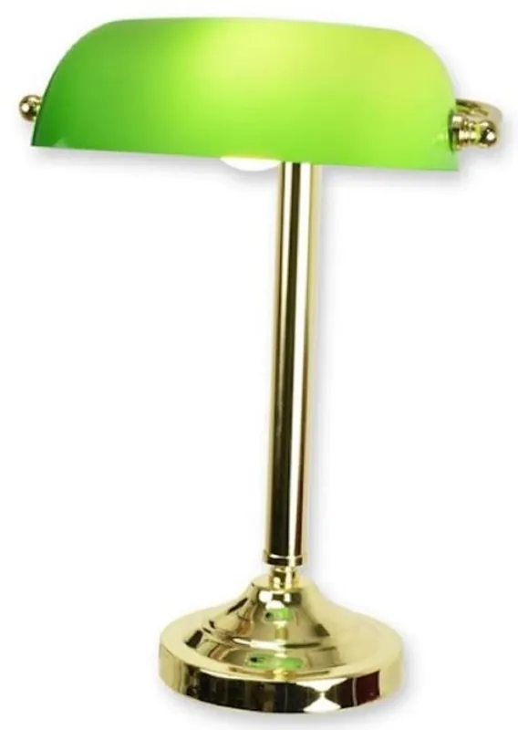 Casa Padrino lampada da scrivania da banchiere oro / verde 27 x 23 x A. 40,5 cm - Lampada da tavolo in ottone con paralume in vetro - Lampada da banchiere Zertifiziert