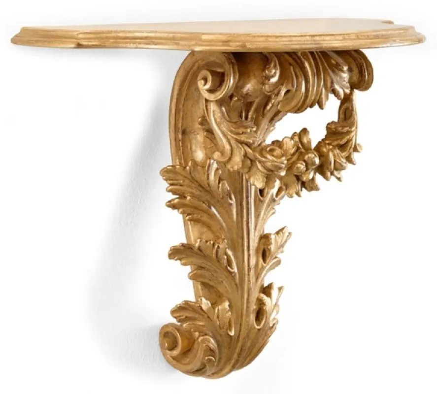 Casa Padrino consolle da parete barocco di lusso oro antico - Consolle decorativa da parete in legno massello fatto a mano in stile barocco - Decorazione murale barocca italiana - Fatto in Italia Wochenendangebot