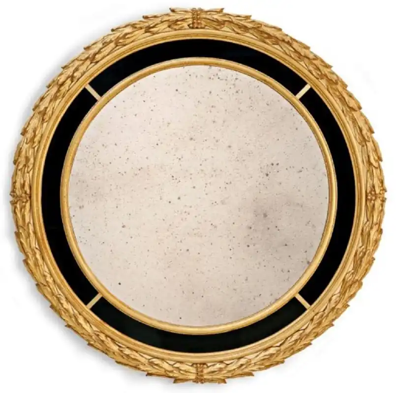 Aktuell Casa Padrino specchio barocco di lusso oro antico / nero - Specchio da parete rotondo in stile barocco italiano con vetro a specchio antico - Mobili di lusso in stile barocco - Fatto in Italia