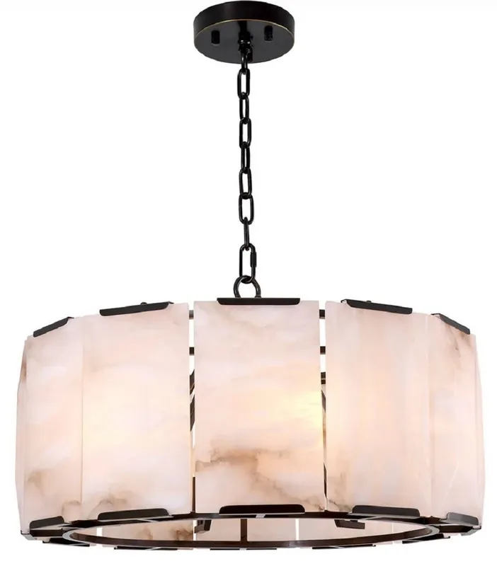 Casa Padrino lampadario di lusso bronzo / alabastro Ø 62 x A. 36 cm - Lampadario rotondo da soggiorno - Luci di lusso - Qualità di lusso Jetzt Bestellen