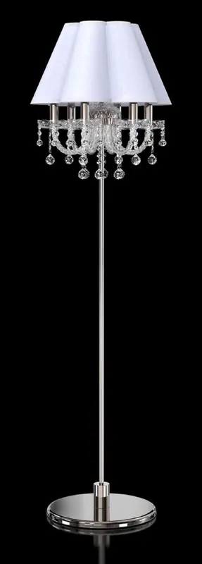 Casa Padrino lampada da terra barocco di lusso in cristallo argento / bianco Ø 45 x A. 160 cm - Magnifica lampada da terra con vetro in cristallo di Boemia - Luci in cristallo barocco Letzte Chance