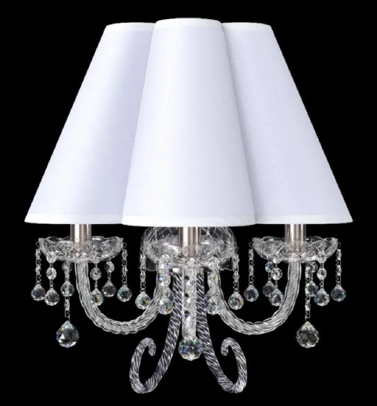 Casa Padrino lampada da parete barocco di lusso in cristallo argento / bianco 42 x 23 x A. 47 cm - Magnifica lampada da parete con cristallo di Boemia - Lampade da parete di lusso in stile barocco Highlight