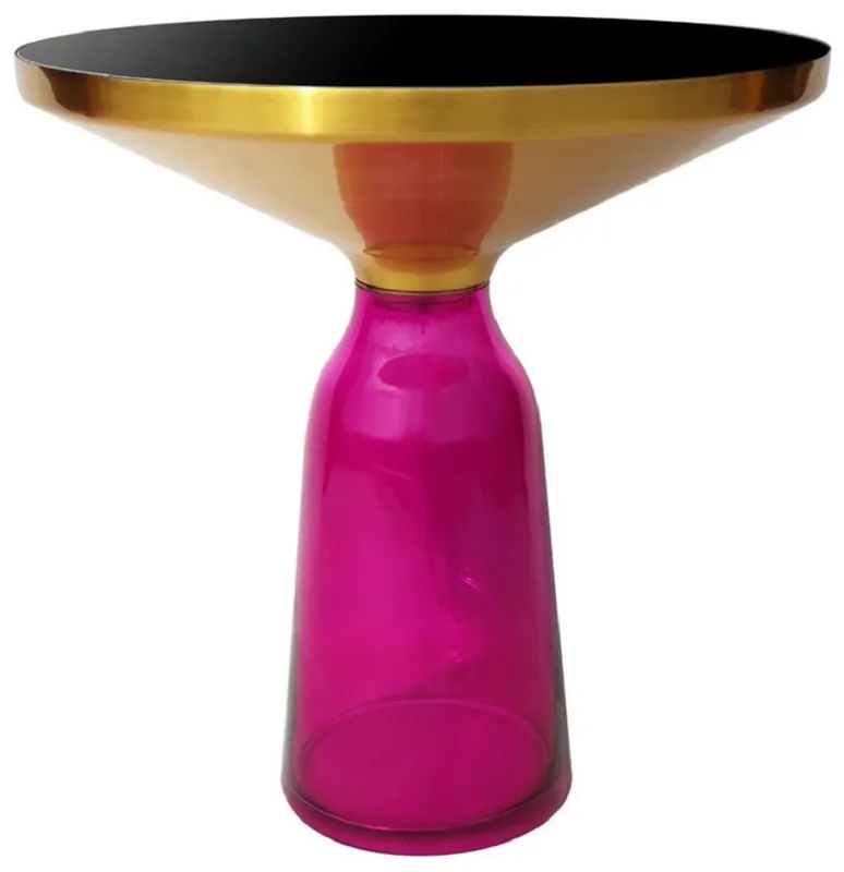 Beliebt Casa Padrino tavolino di lusso nero / oro / viola Ø 50 x A. 53 cm - Tavolo rotondo in vetro - Mobili da soggiorno - Mobili di lusso