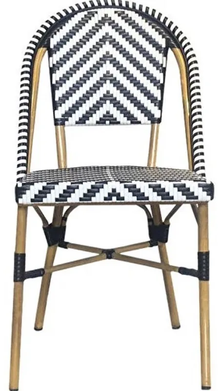 Garantierte Lieferung Casa Padrino sedia da pranzo di lusso bianco / nero / beige 49 x 46 x A. 91 cm - Sedia da giardino in rattan di lusso - Mobili per sala da pranzo - Mobili da giardino in rattan di lusso