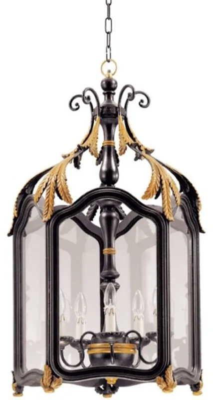 Casa Padrino lampada a sospensione da soggiorno barocco di lusso nero / oro 50 x 50 x A. 90 cm - Lampada a sospensione in stile barocco fatta a mano - Qualità di Lusso - Fatto in Italia Top-Angebot