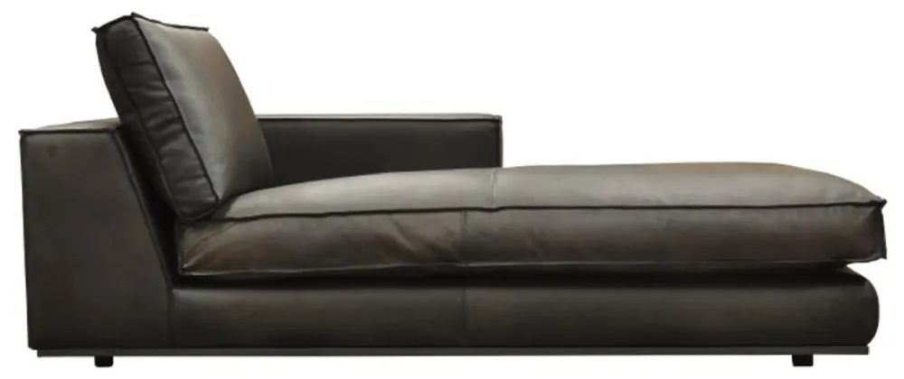 Direkt Vom Hersteller Casa Padrino chaise longue di lusso in pelle lato sinistro nero 106 x 186 x A. 83 cm - Poltrona lounge in vera pelle - Mobili per soggiorno - Mobili di lusso