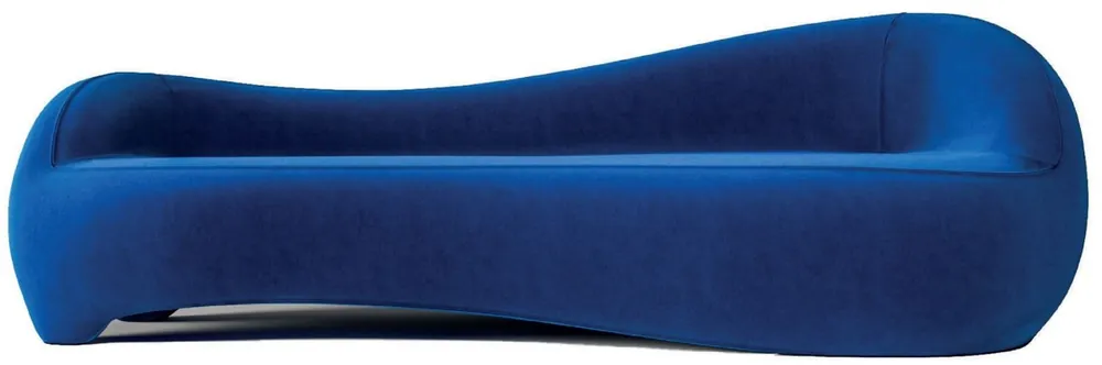 Saisonangebot Casa Padrino divano di lusso in velluto blu 280 x 105 x A. 68 cm - Divano da soggiorno - Divano dell'hotel - Mobili da soggiorno - Mobili dell'hotel - Mobili di lusso