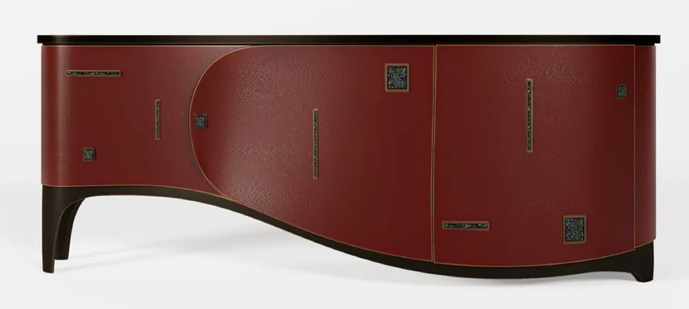 Casa Padrino armadio del soggiorno Art Deco di lusso rosso / nero / ottone 195 x 55 x A. 75 cm - Armadio in legno massello nobile - Mobili Art Deco - Mobili per hotel - Mobili di lusso Jetzt Kaufen