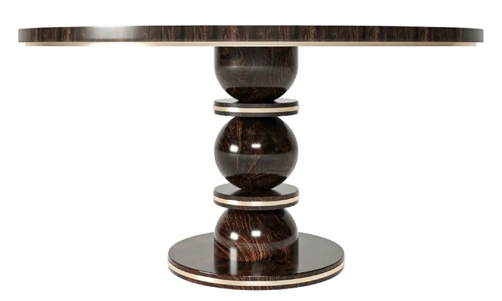 Casa Padrino tavolo da pranzo di lusso marrone scuro / ottone Ø 150 x A. 76 cm - Tavolo da pranzo rotondo in legno massello - Mobili per sala da pranzo - Mobili di lusso Billig
