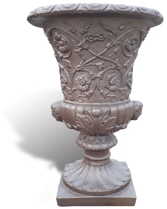 Casa Padrino vaso da fiori barocco di lusso bronzo Ø 49 x A. 78 cm - Vaso per piante in stile barocco fatto a mano in ghiaia di marmo di Carrara - Decorazione da giardino barocco - Fatto in Italia Jetzt Kaufen