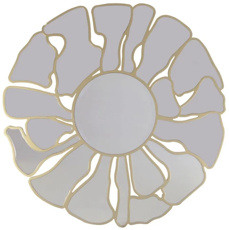 Casa Padrino specchio di lusso oro Ø 92 cm - Specchio da parete rotondo per soggiorno - Specchio per guardaroba - Specchio per camera da letto - Collezione di lusso Neuheit