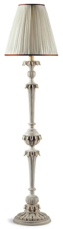 Neu Casa Padrino lampada da terra barocco di lusso grigio antico / crema Ø 32 x A. 145,5 cm - Magnifica lampada da terra in stile barocco con paralume rotondo - Qualità di lusso - Fatto in Italia