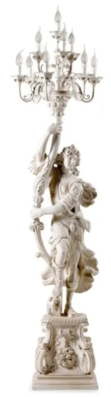 Casa Padrino lampada da terra barocco di lusso bianco / beige Ø 46 x A. 198 cm - Magnifica lampada da terra in stile barocco - Qualità di lusso - Fatto in Italia Sonderangebot