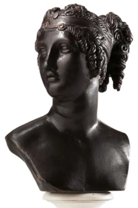 Casa Padrino busto Art Nouveau di lusso dea nero / marrone - Scultura decorativa fatta a mano in legno massiccio di alta qualità - Accessori Decorativi Barocchi e Art Nouveau - Fatto in Italia Finale Aktion